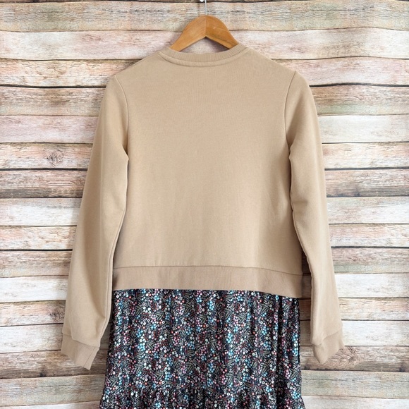 Boden Women's Mixed Media Twofer Sweatshirt Floral Print Maxi Dress Size 8 - Picture 8 of 10